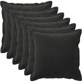 vidaXL Kussen met kussen HOUTEN 6 st Zwart fluweel
