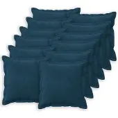 vidaXL Kussen met kussen HOUTEN 12 st Blauw fluweel