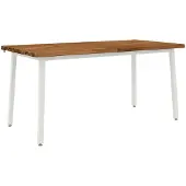 vidaXL Eettafel met levendige rand 160 x 70 x 75 cm Naturel