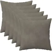 vidaXL Kussensloop 6 st HEERLEN Lichtgrijs 45 x 45 cm fluweel