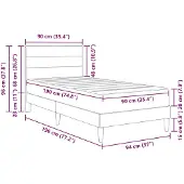 vidaXL Bedframe met matras, donkergrijs, 90 x 190 cm, stof