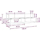 vidaXL studiobureau Wit 130 x 40 x 19,5 cm Bewerkt hout