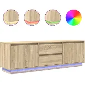 vidaXL TV-kast met LED-verlichting, Sonoma-eikenhout, 160,5 x 41 x 50 cm