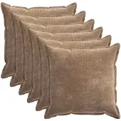vidaXL Kussensloop 6 st HOUTEN Bruin 60 x 60 cm Chenille Stof