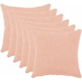 vidaXL Kussensloop 6 st HEERLEN Roze 45 x 45 cm Bouclé