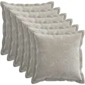 vidaXL Kussensloop 6 st HOUTEN Lichtgrijs 50 x 50 cm Chenille Stof