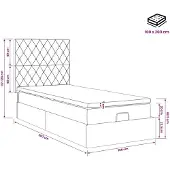 vidaXL Ottoman bed met matras Zwart 100 x 200 cm Fluweel