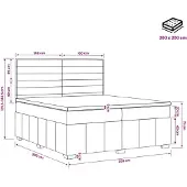 vidaXL Boxspringbed met matras met hoofdeinde Blauw 200 x 200 cm Stof