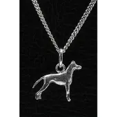 MOOYE ® - Collectie Zilveren Black and tan terrier ketting hanger - klein