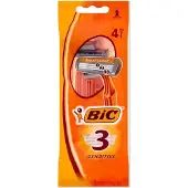 CARUNO 3 Sensitive Wegwerpscheermesjes Mannen - Pak van 4 Stuks