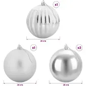 vidaXL Kerstballenset XXL 4 st zilver Ø 20 cm Kunststof