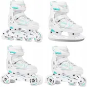 Raven Spirit 4-in-1 Schaatsen/Skeelers Wit/Mint Maat 33-36