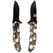 101 Inc 101inc - Outdoor Zakmes Skull + Clip zwart - mes