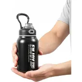 AGA Thermos 800ml Zwart RVS Drinkfles met Rietje Sport & Outdoor
