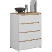 Vicco Dressoir Ruben, Wit/Artisanaal eiken, 80 x 100.7 cm