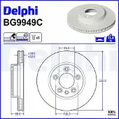 Delphi BG9949C Remschijf