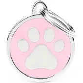 My Family Classic Circle Paw Medium Naamplaatje Voor Huisdieren