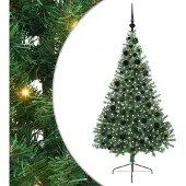 vidaXL - Kunststof - Voorverlichte - Kerstboom - met - 300 - LED - Groen - 180 - cm - PVC