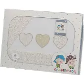 Gamberritos laken set beige hartjes 3 delig klein