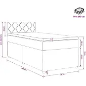 vidaXL Boxspringbed met matras Lichtgrijs 90 x 200 cm Stof