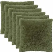 vidaXL Kussensloop 6 st HEERLEN Groen 55 x 55 cm PV Fleece