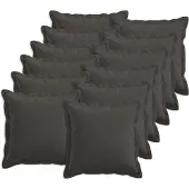 vidaXL Kussensloop 12 st HOUTEN Donkergrijs 45 x 45 cm Faux Linnen