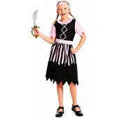 Goodmark - Piraten jurk - Maat 128 - Verkleden - Kinderen - Carnaval - Hoofdband