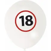 Free and Easy Ballonnenset 18 Jaar 20 Cm Latex Wit 6-delig