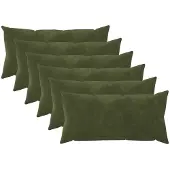 vidaXL Kussensloop 6 st HEERLEN Groen 40 x 70 cm Microfiber Fleece