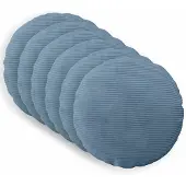 vidaXL Kussensloop 6 st HEERLEN Blauw Ø 50 cm corduroy