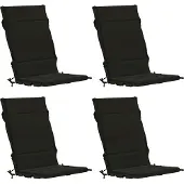 vidaXL Kussen voor stoel met hoge rug GEMERT 4 st 100% Polyester Zwart