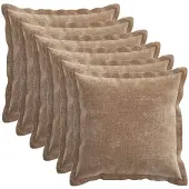 vidaXL Kussensloop 6 st HOUTEN Bruin 30 x 30 cm Chenille Stof