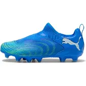Puma FUTURE 9 MATCH FG/AG voetbalschoenen zonder veters, Blauw/Wit, Maat 36