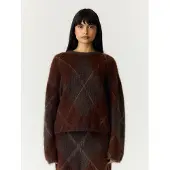 Y.A.S YAS Argy ls mohair blend knit pullover s. coffee be