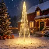 vidaXL Kerstboomverlichting met grondspies en vlaggenmast 500 cm