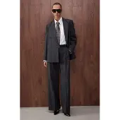 Trendyol TRENDYOLMİLLA Dames Grijs Geruit Lang Oversized Blazers