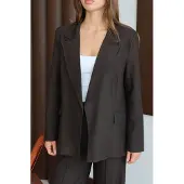 Trendyol TRENDYOLMİLLA Dames Bruin Effen Lang Oversized Blazers