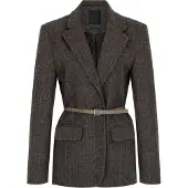 Trendyol TRENDYOLMİLLA Dames Bruin Gestreept Lang Regular fit Blazers