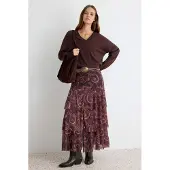 Trendyol TRENDYOLMİLLA Dames Meerkleurig Stippen Maxi A-lijn Rokken