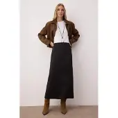 Trendyol Modest Dames Zwart Effen Maxi Modest Rokken