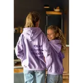 Trendyol TRENDYOLKIDS Meisjes Paars Slogan Lang Regular fit Sweatshirts