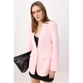 Trendyol TRENDYOLMİLLA Dames Roze Effen Lang Regular fit Blazers