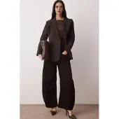 Trendyol TRENDYOLMİLLA Dames Bruin Visgraat Lang Getailleerd Blazers