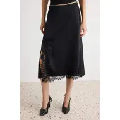 Trendyol TRENDYOLMİLLA Dames Zwart Effen Midi A-lijn Rokken
