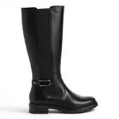 Tamaris dames zwarte leren kniehoge plateau lange laarzen - 25609-47
