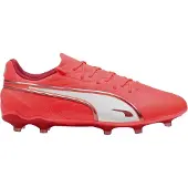Puma Heren King Match Stevige Grond Voetbalschoenen (Rood, Wit)