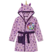 Unicorn Academy Badjas - Maat 134/140 - Polyester - Paars