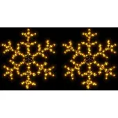 vidaXL Kerstfiguur sneeuwvlok met LED's 2 st 59x59 cm warmwit