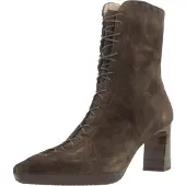 Hispanitas Dames Bruine leren enkellaarsjes Bangkok (41), Leer, 3 tot 5 cm, Ritssluiting, Casual HI265227