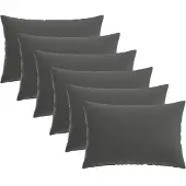 vidaXL Kussensloop 6 st HEERLEN Antraciet 50 x 75 cm Polyester
